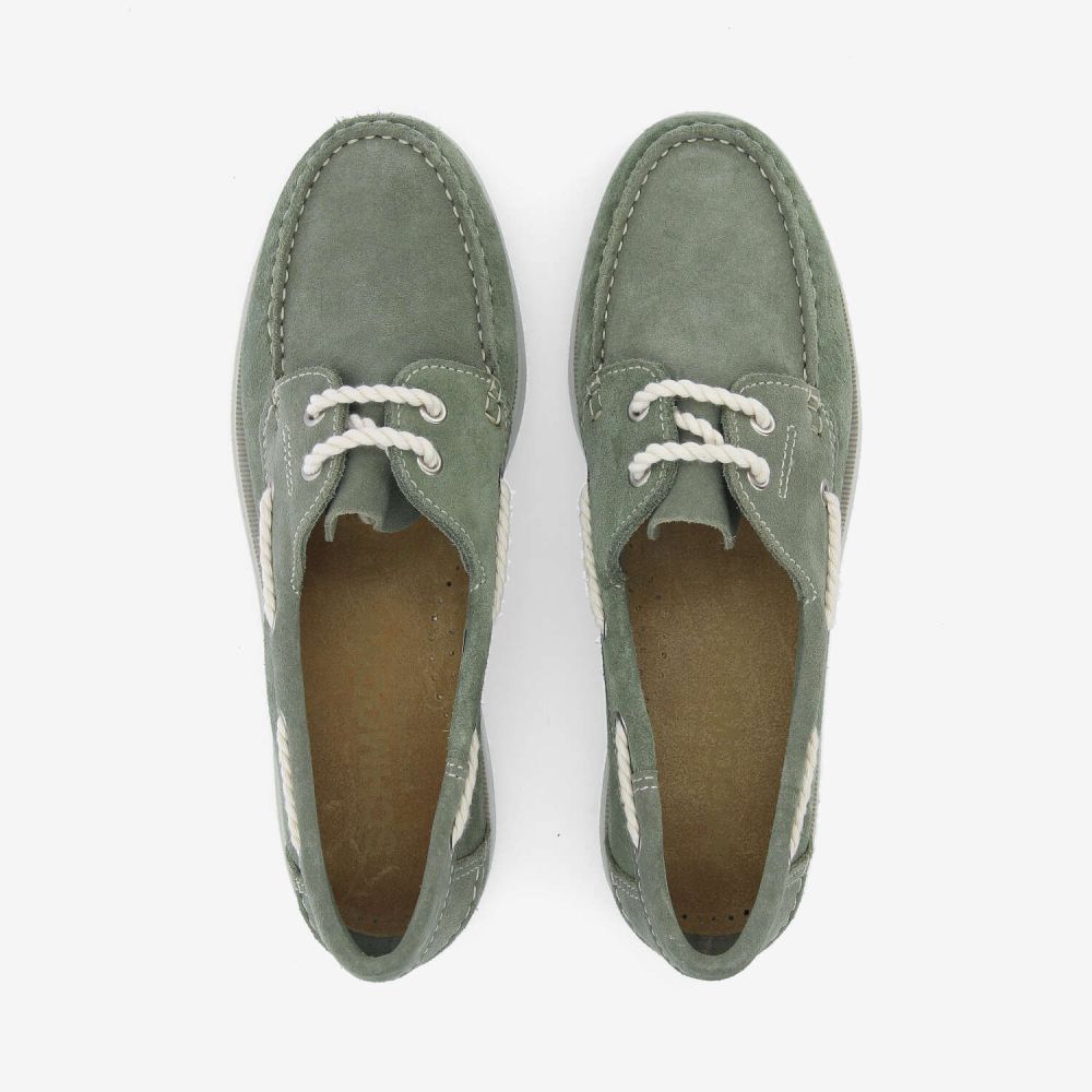 SHORE BOAT M - SUEDE - GREEN