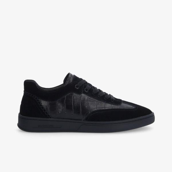 SAN MARINO SNEAKER M - MAT KROCO/SUEDE - BLACK