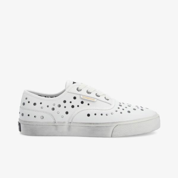ARLO STUDS M - TUMBLED LEATHER - BLANC