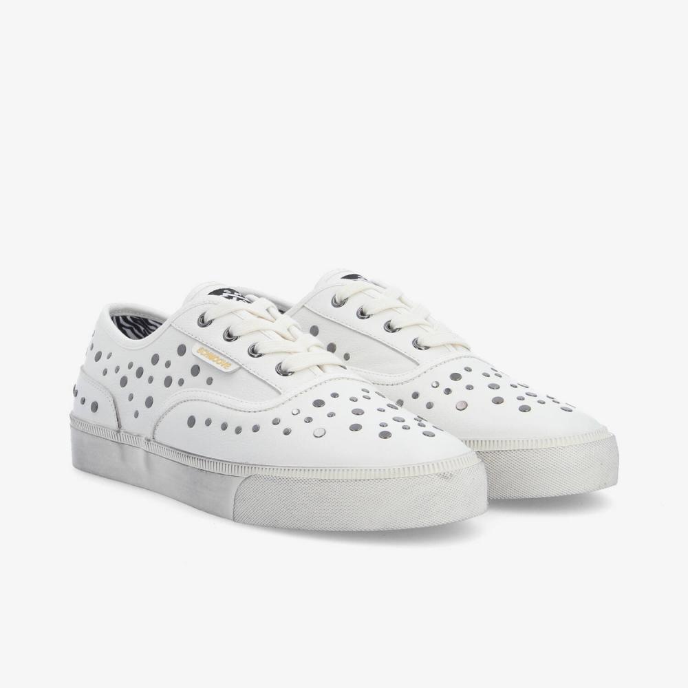 ARLO STUDS M - TUMBLED LEATHER - BLANC