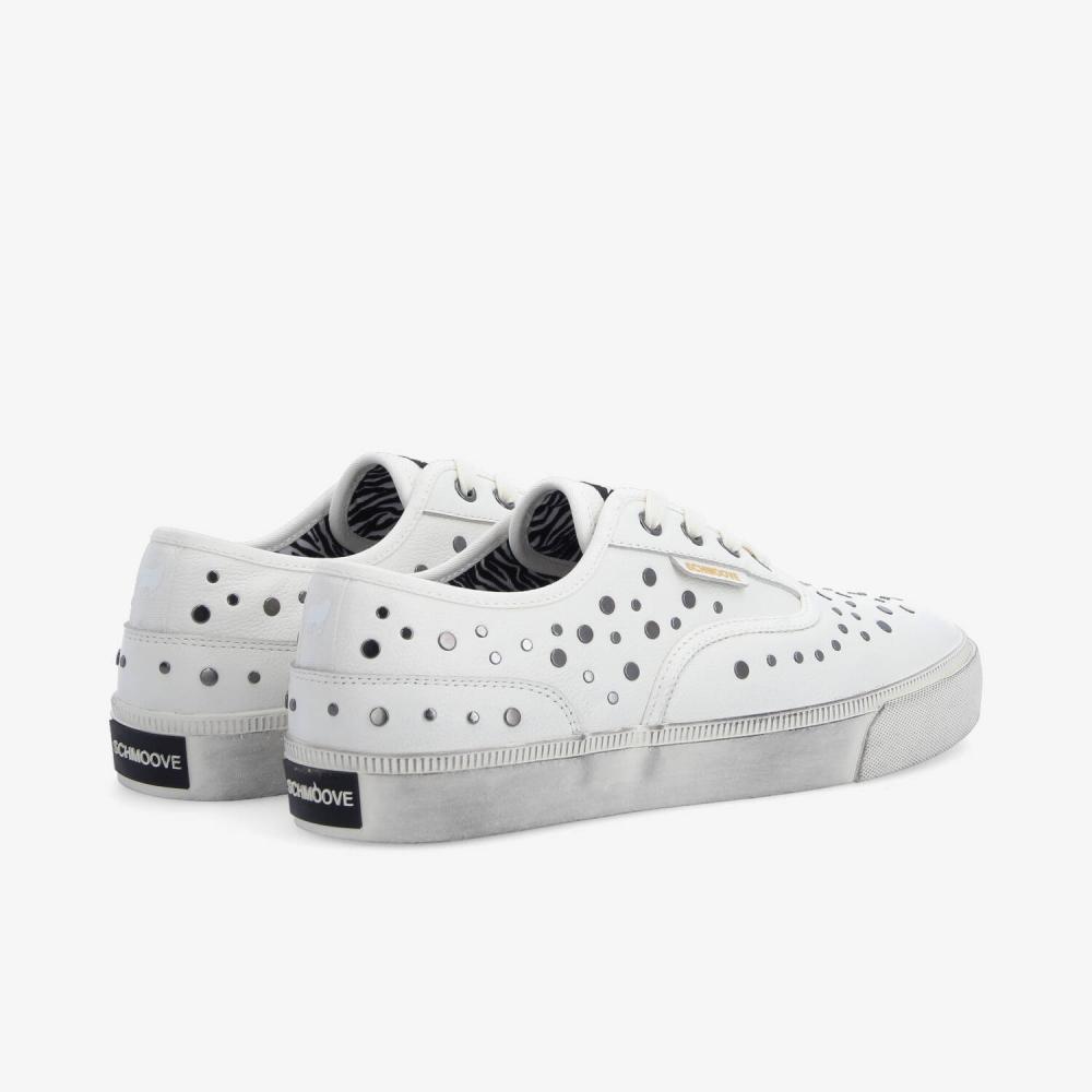 ARLO STUDS M - TUMBLED LEATHER - BLANC