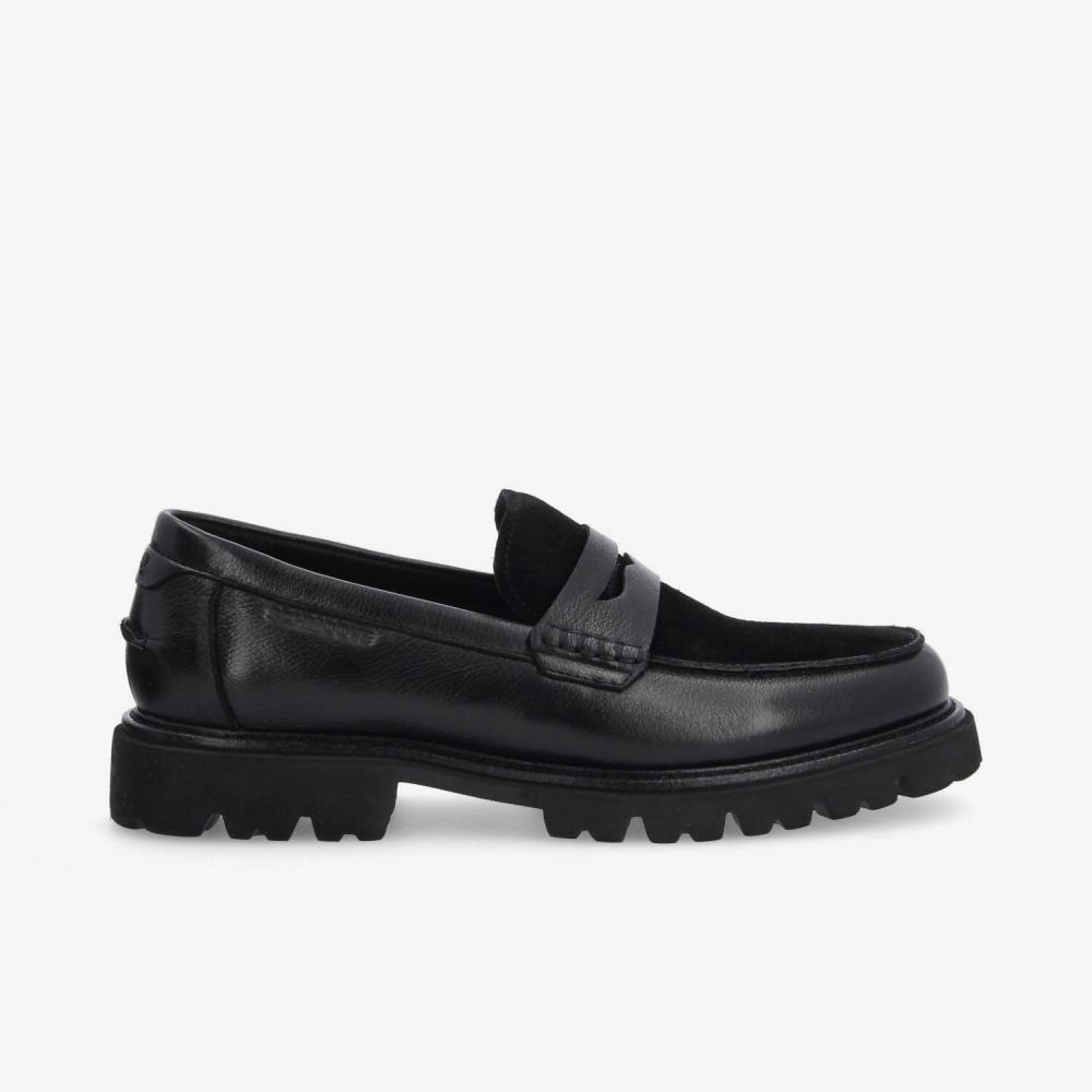 JOHNNY LOAFER M - GRAIN LTR/SUEDE - NOIR