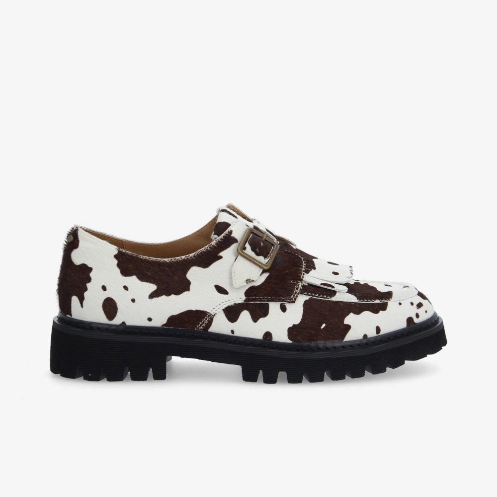 MYSEN PLT BUCKLE M - PONY COW - BLANC/BROWN