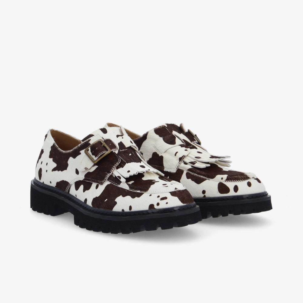 MYSEN PLT BUCKLE M - PONY COW - BLANC/MARRON