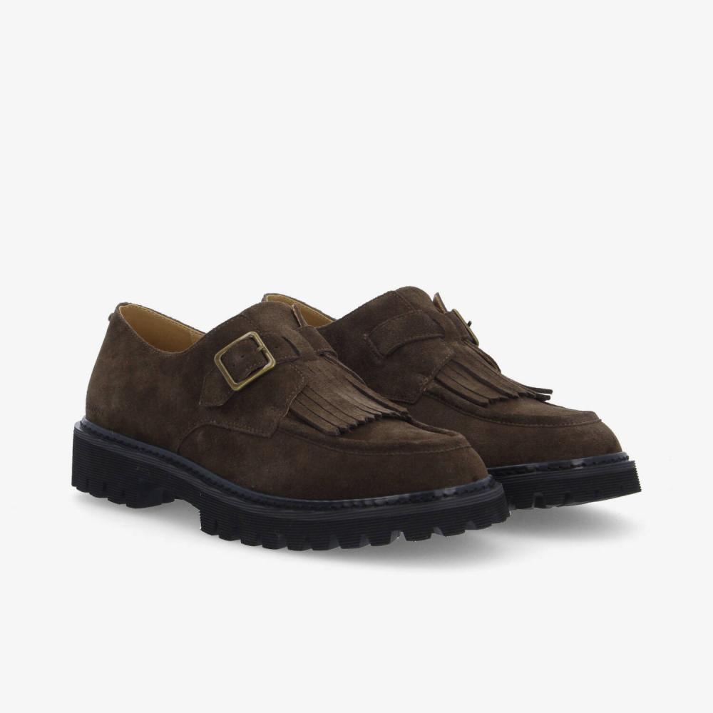 MYSEN PLT BUCKLE M - SUEDE - BROWN