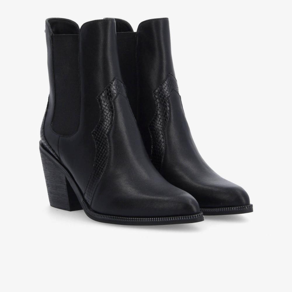 LEONIE CHELSEA W - NAPPA/P.SNAKE - BLACK