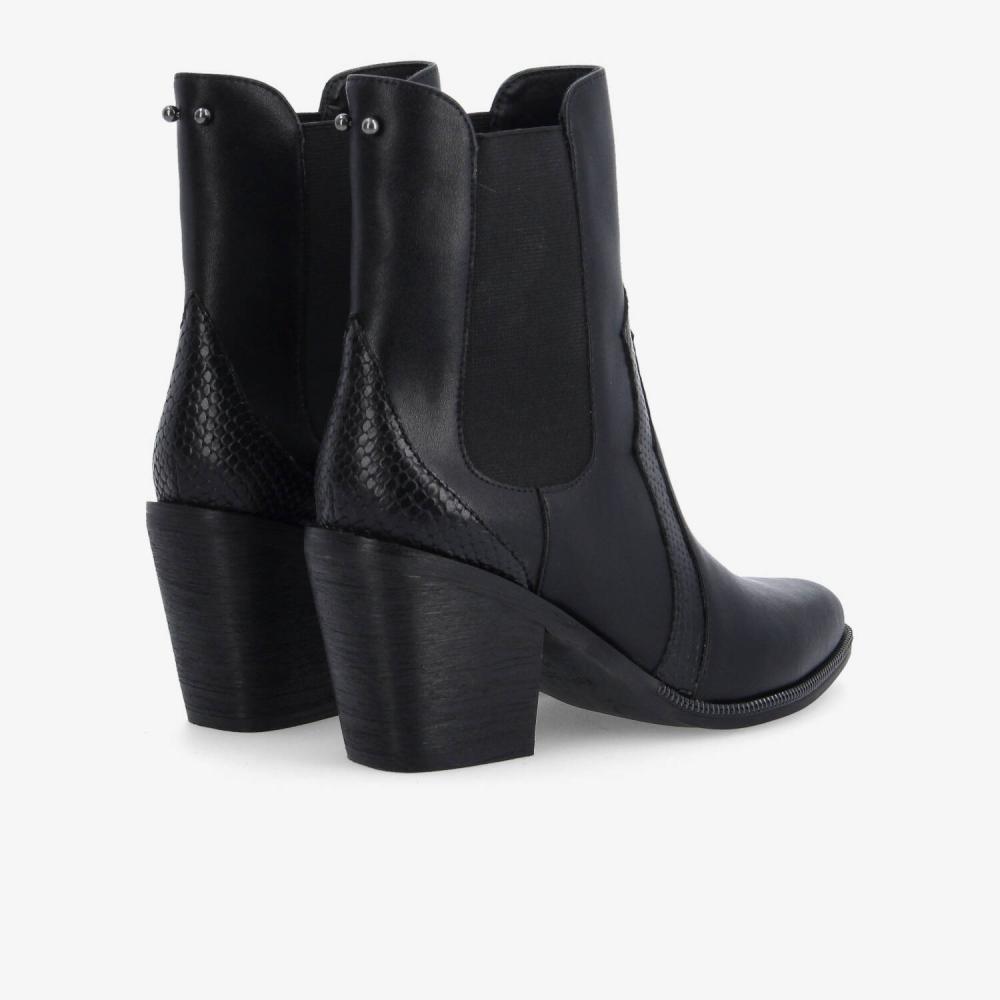 LEONIE CHELSEA W - NAPPA/P.SNAKE - NOIR