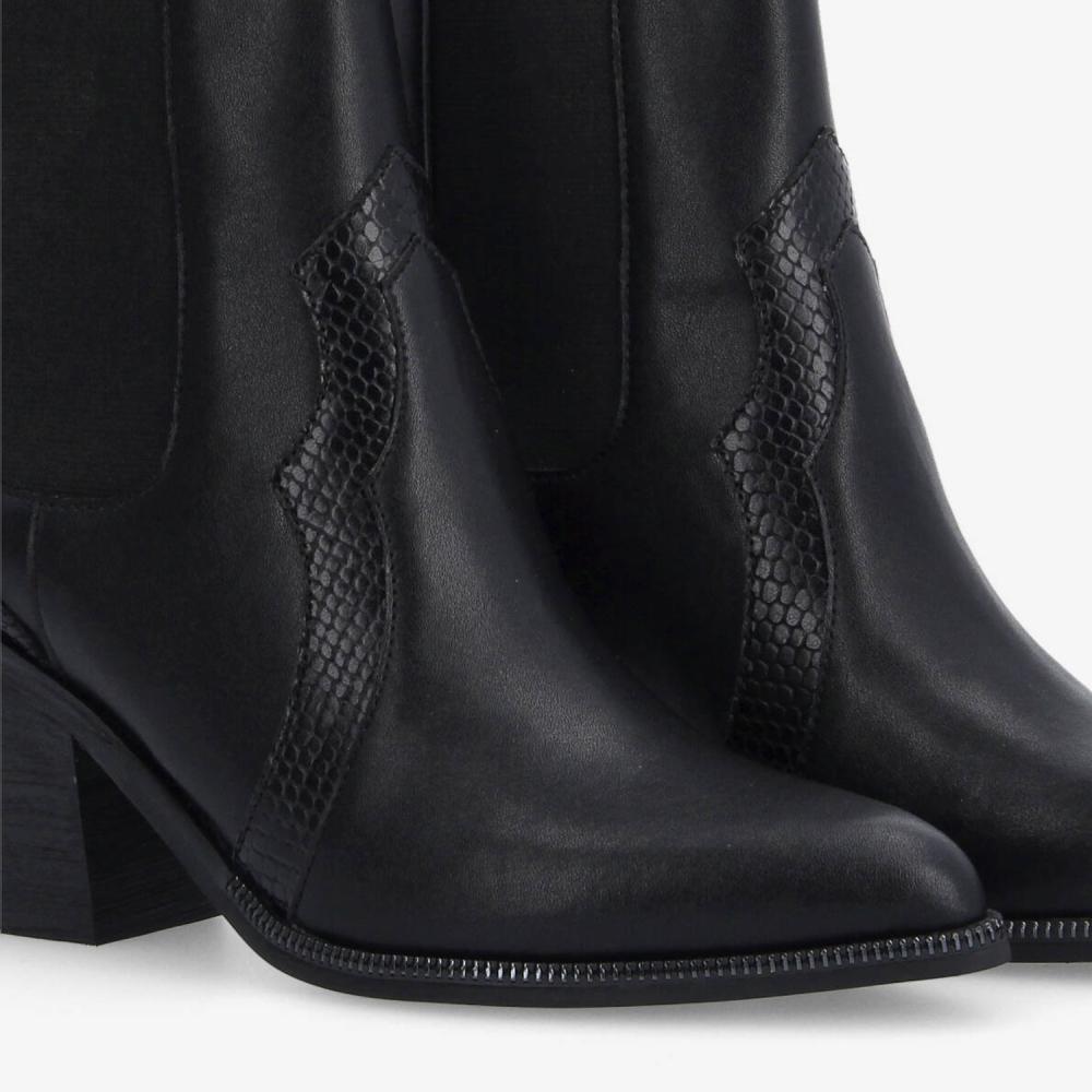 LEONIE CHELSEA W - NAPPA/P.SNAKE - BLACK