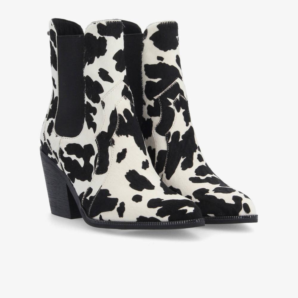 LEONIE CHELSEA W - PONY COW - BLANC/NOIR