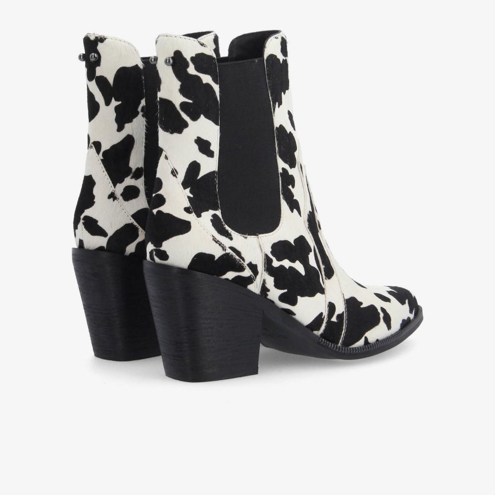 LEONIE CHELSEA W - PONY COW - BLANC/NOIR