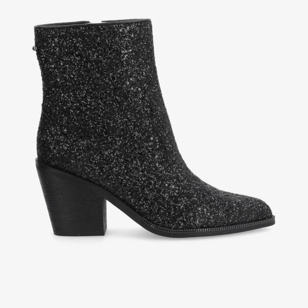 LEONIE ZIP BOOTS W - GLITTER - BLACK