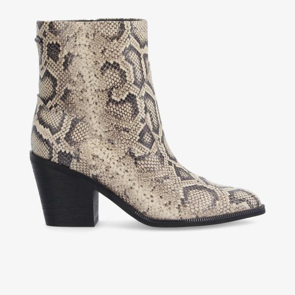 LEONIE ZIP BOOTS W - PRINT PYTHON - BEIGE