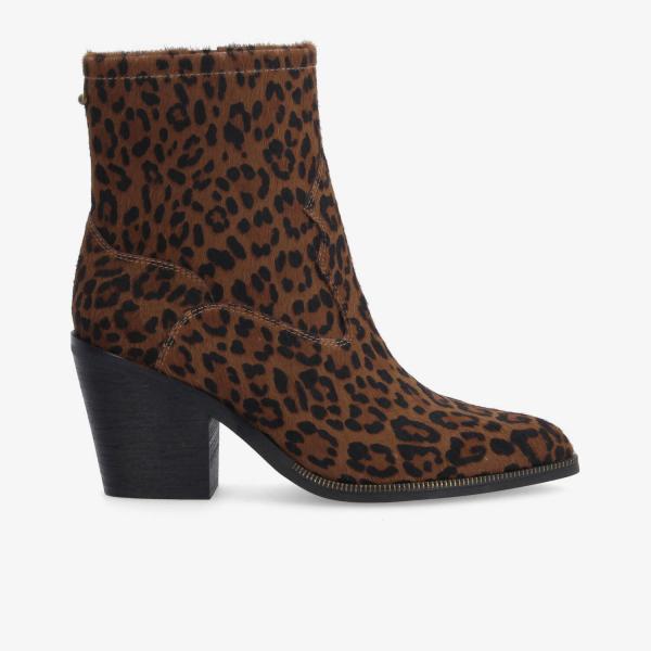 LEONIE ZIP BOOTS W - PONY LEO - MARRON