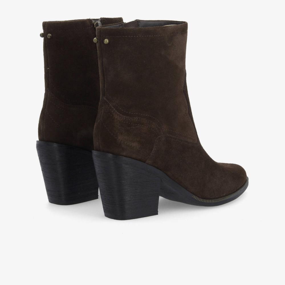 LEONIE ZIP BOOTS W - SUEDE - DARK BROWN