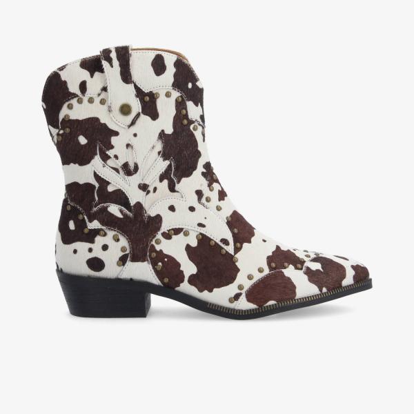 MAIA BOOTS W - PONY COW - BROWN/WHITE