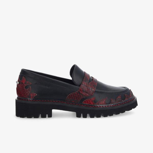 MYSEN LFER FLAMES W - NAPPA/P.PYTHON - BLACK