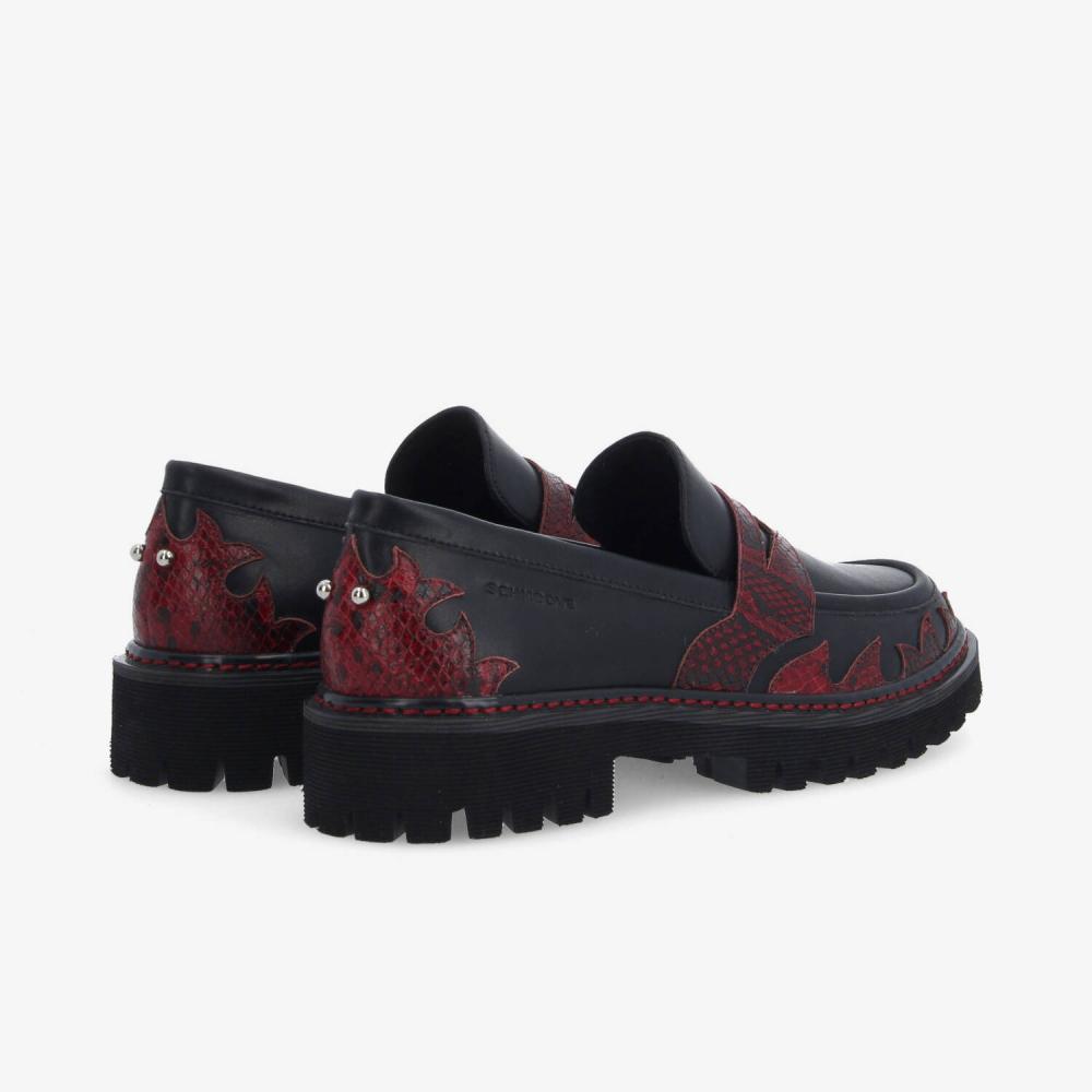 MYSEN LFER FLAMES W - NAPPA/P.PYTHON - NOIR