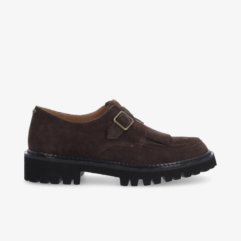 MYSEN PLT BUCKLE W - SUEDE - MARRON