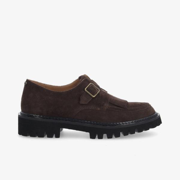 MYSEN PLT BUCKLE W - SUEDE - MARRON