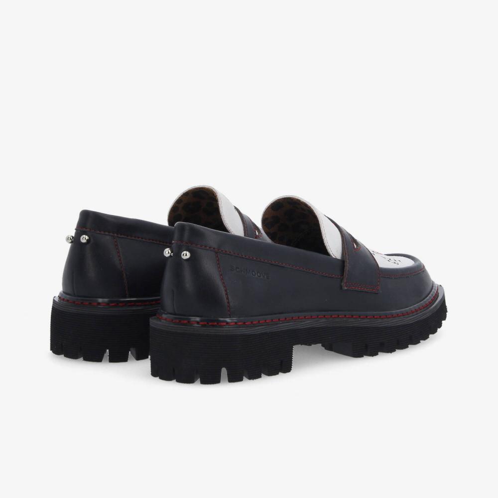 MYSEN LOAFER W - NAPPA/SUEDE - NOIR/BLANC