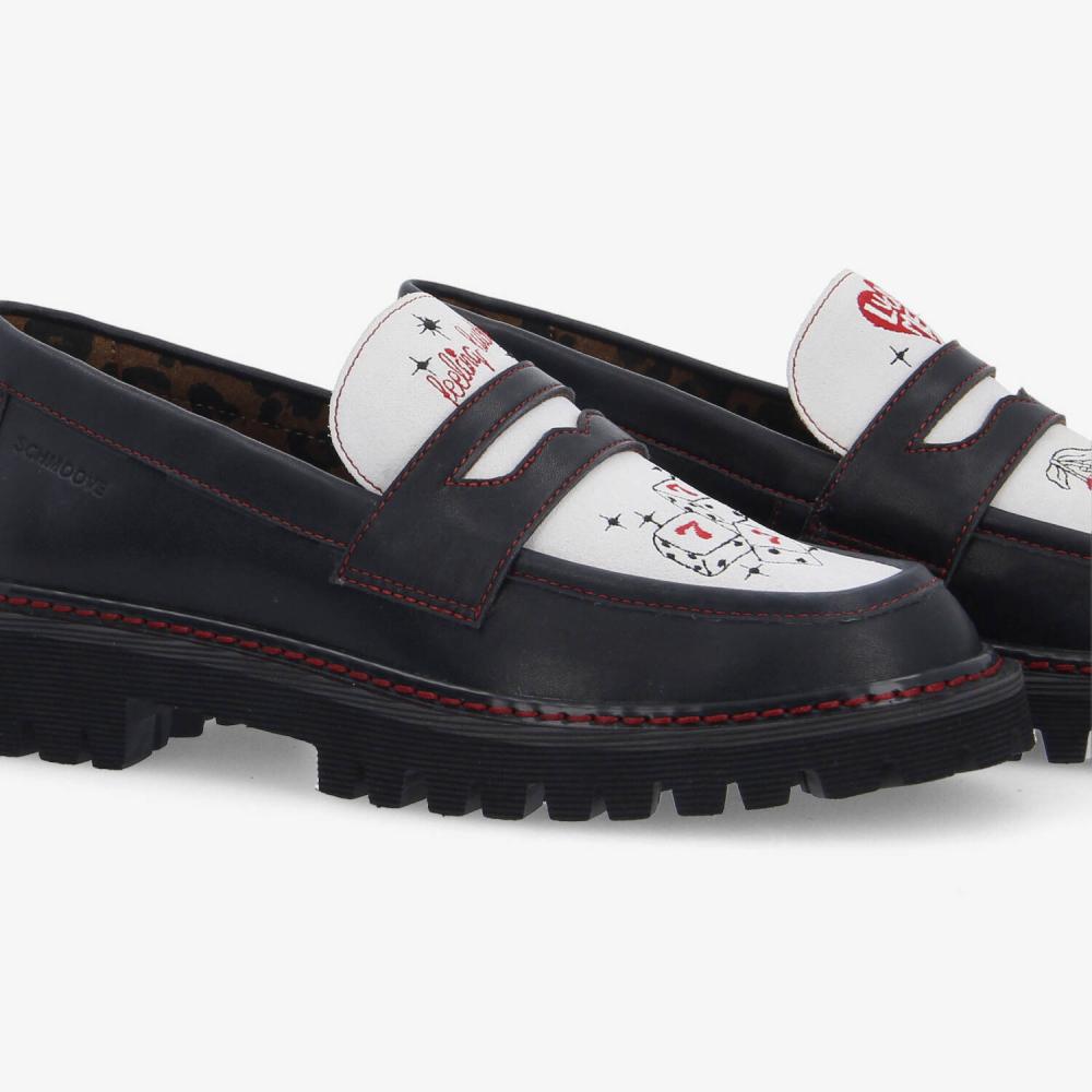 MYSEN LOAFER W - NAPPA/SUEDE - BLACK/WHITE