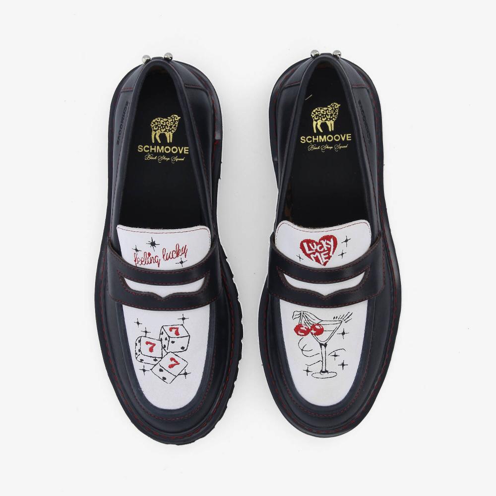MYSEN LOAFER W - NAPPA/SUEDE - BLACK/WHITE
