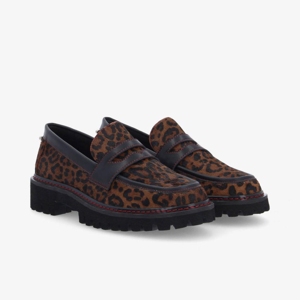 MYSEN LOAFER W - PONY LEO - BROWN
