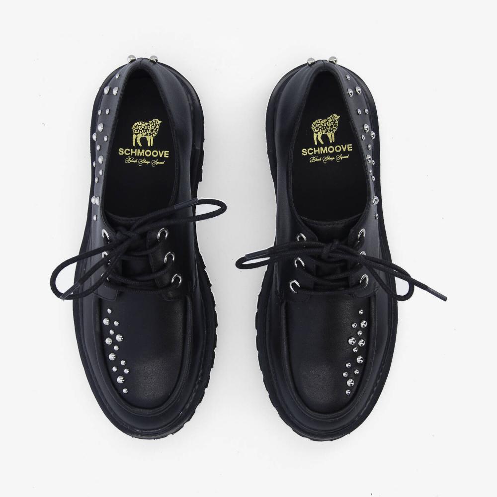 MYSEN PLT LACES W - NAPPA - BLACK