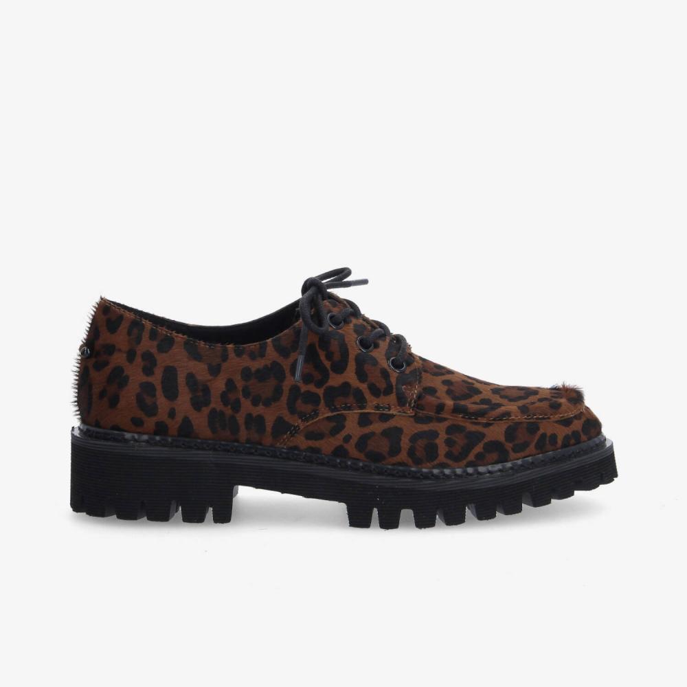 MYSEN PLT LACES W - PONY LEO - MARRON