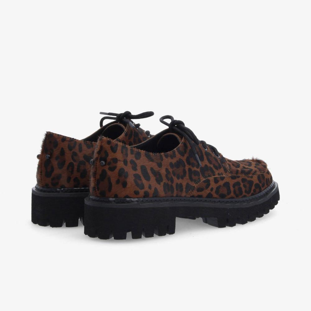 MYSEN PLT LACES W - PONY LEO - MARRON