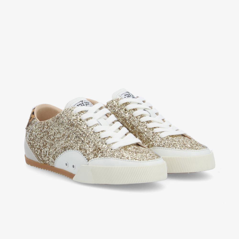 MICK SNEAKER W - GLIT/PONY LEO - GOLD