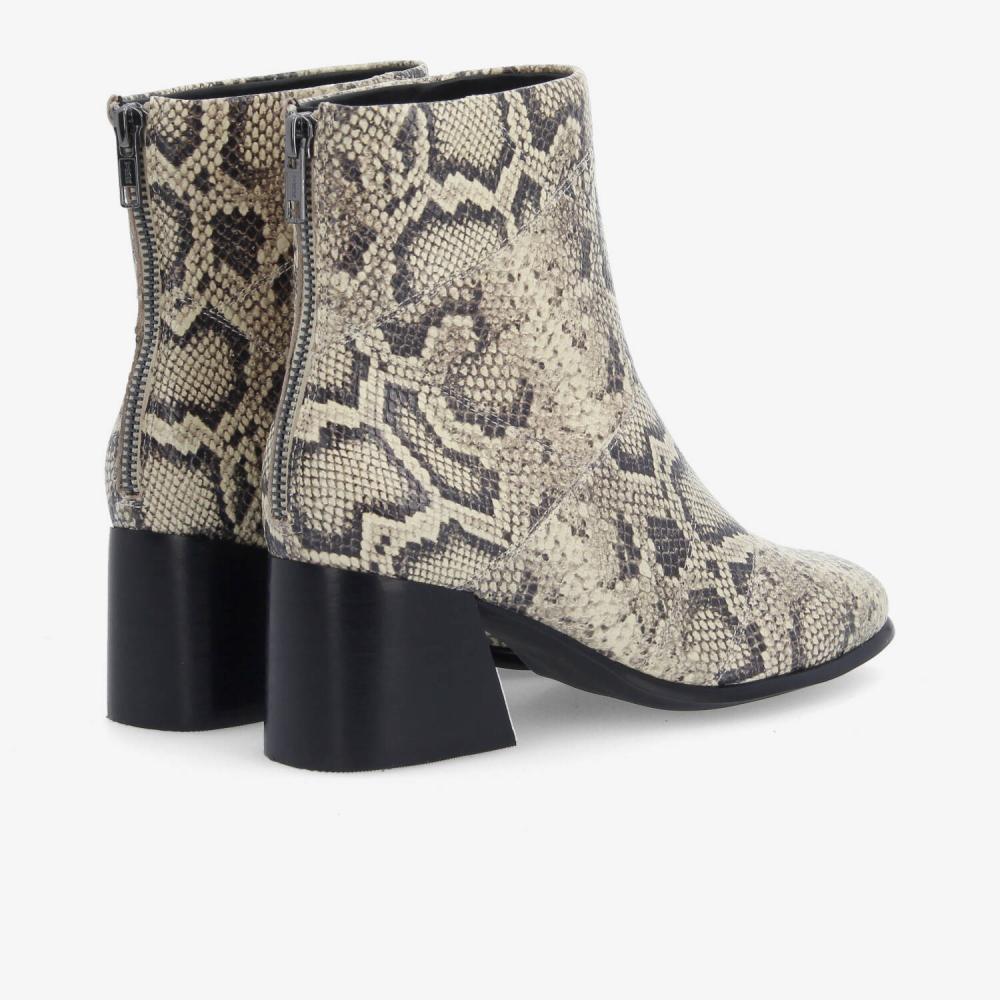 SKARA PATCH BOOTS W - PRINT PYTHON - BEIGE