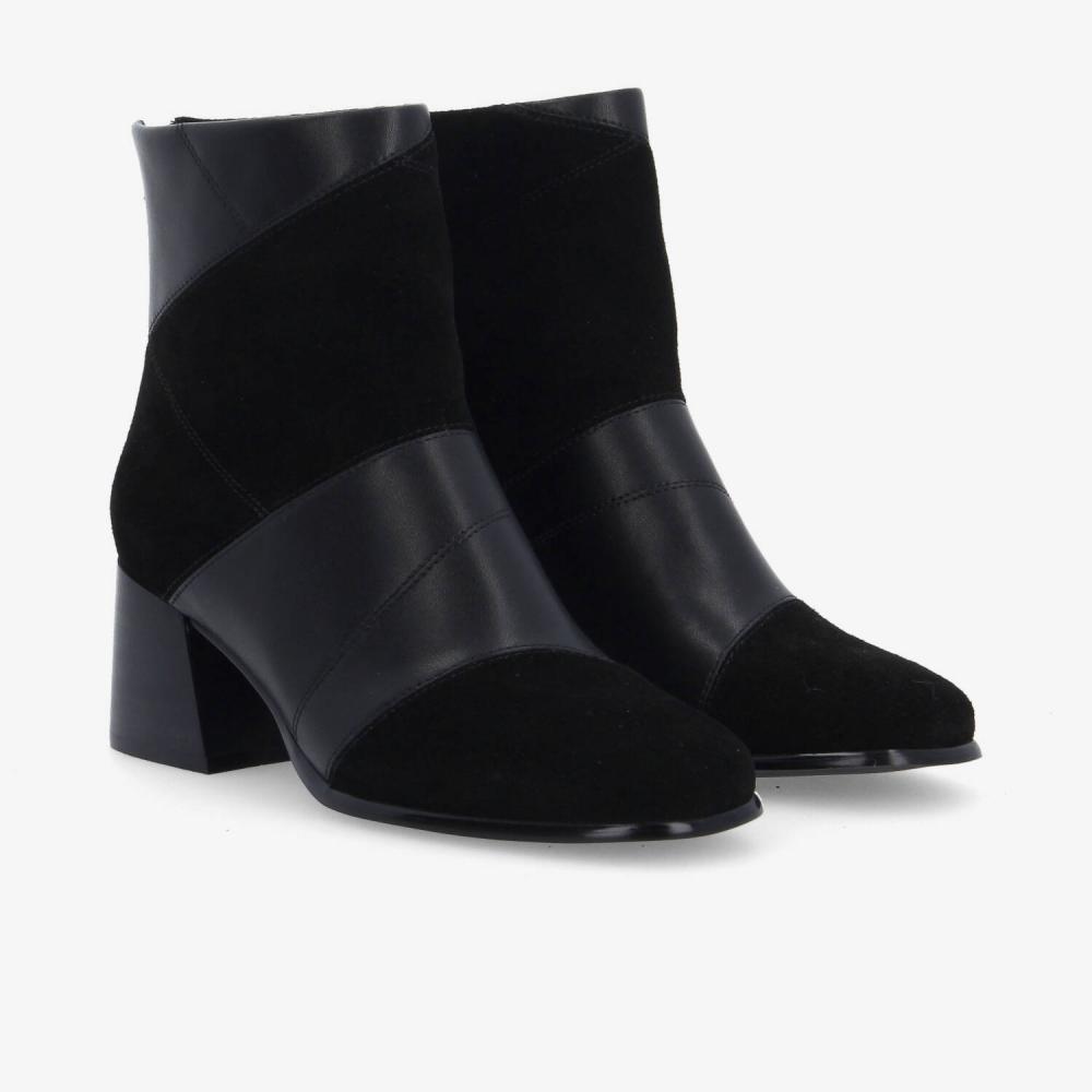 SKARA PATCH BOOTS W - SUEDE/NAPPA - NOIR