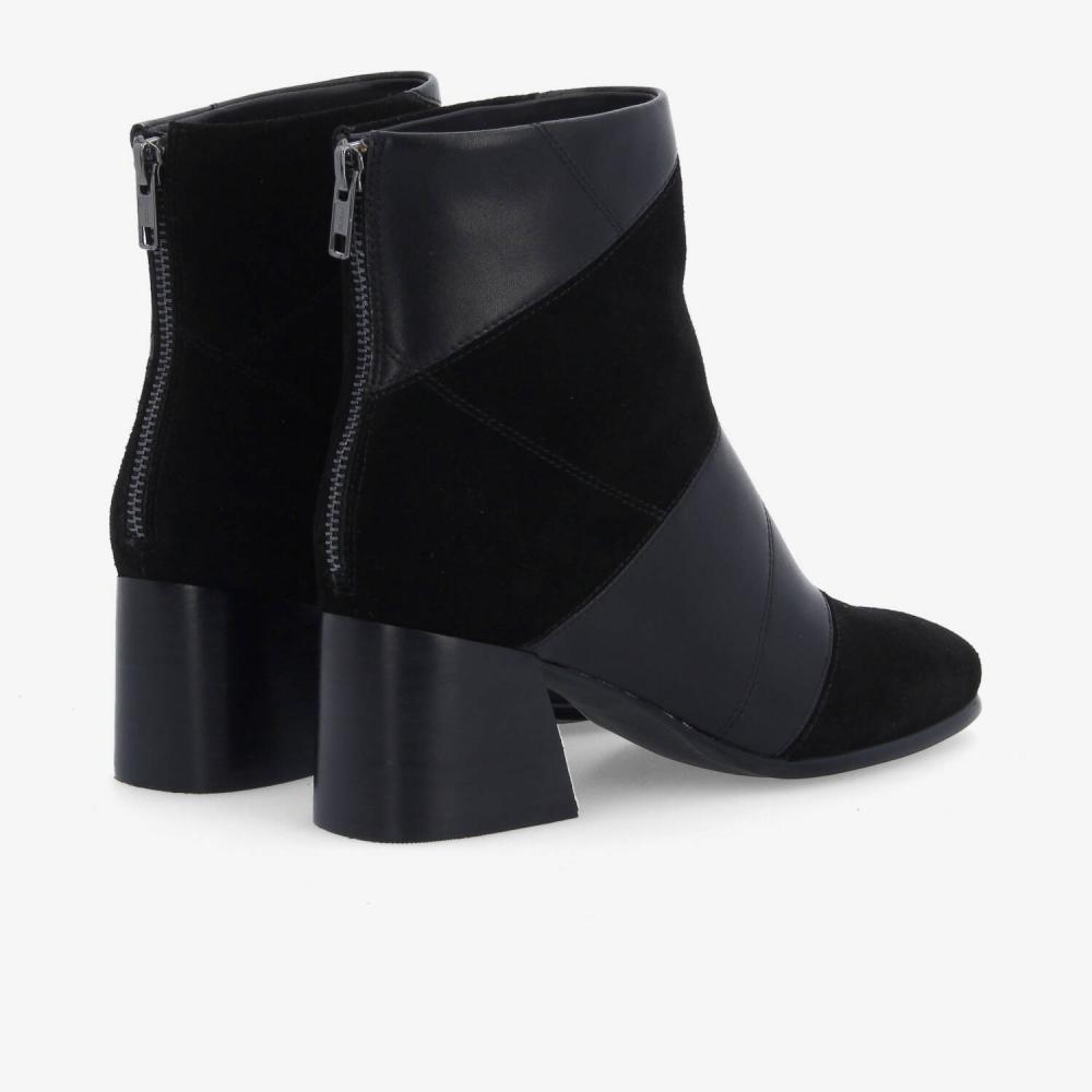 SKARA PATCH BOOTS W - SUEDE/NAPPA - BLACK