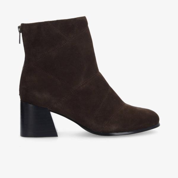 SKARA PATCH BOOTS W - COW SUEDE - DARK BROWN
