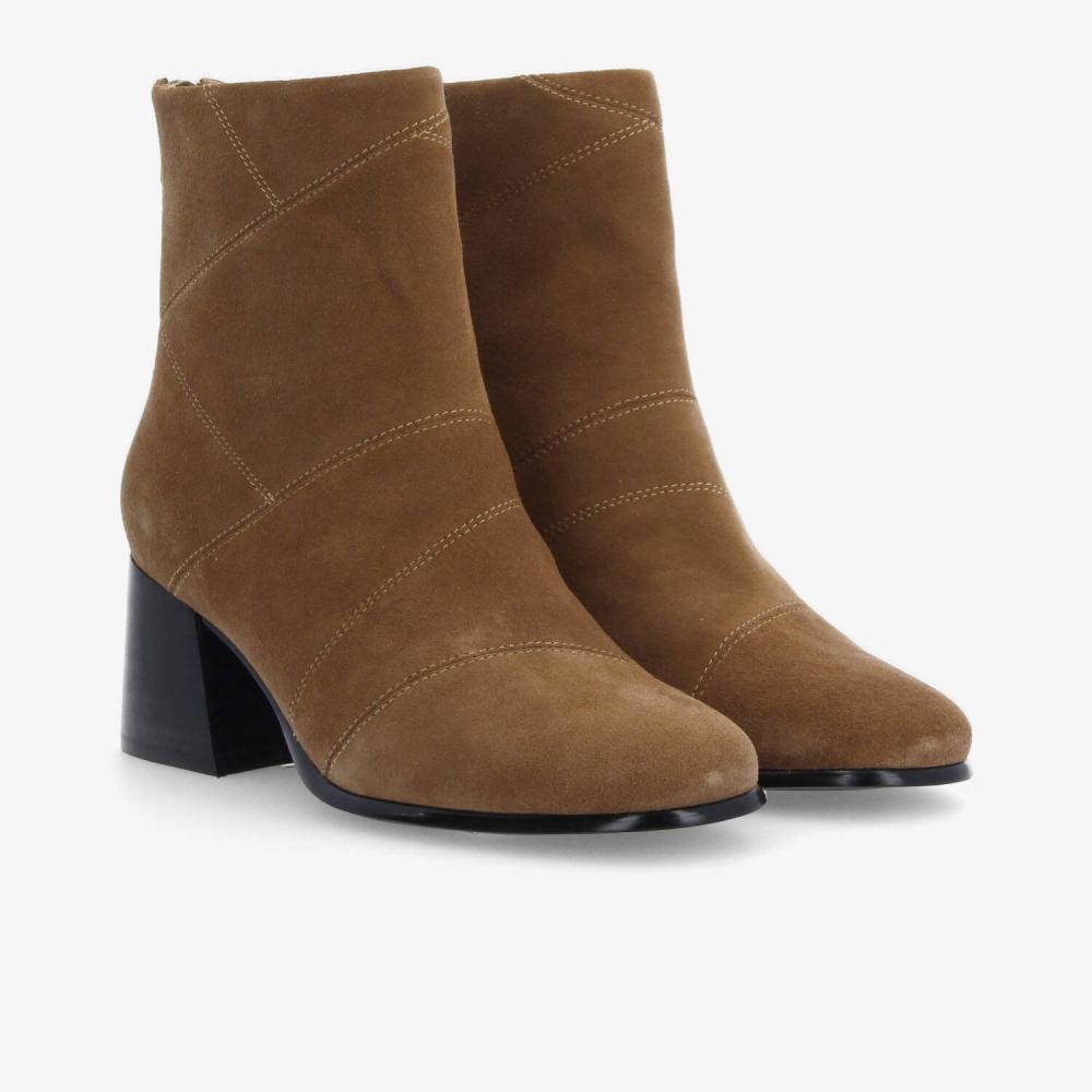 SKARA PATCH BOOTS W - COW SUEDE - BROWN