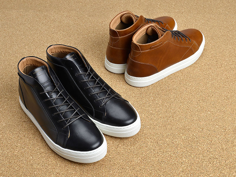 basket montante cuir homme